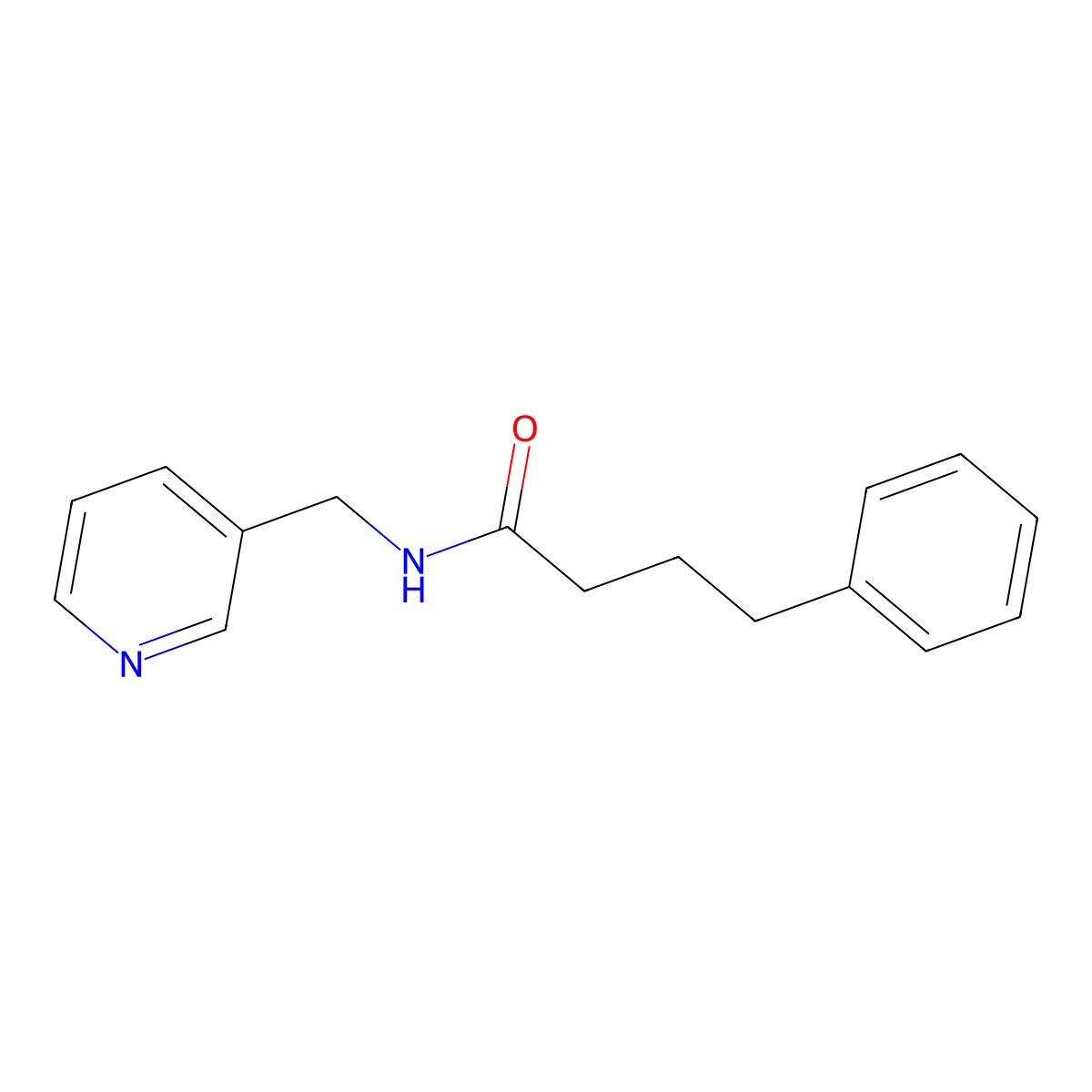4-phenyl-N-(pyridin-3-ylmethyl)butanamide molecular structure, CAS 430458-85-8