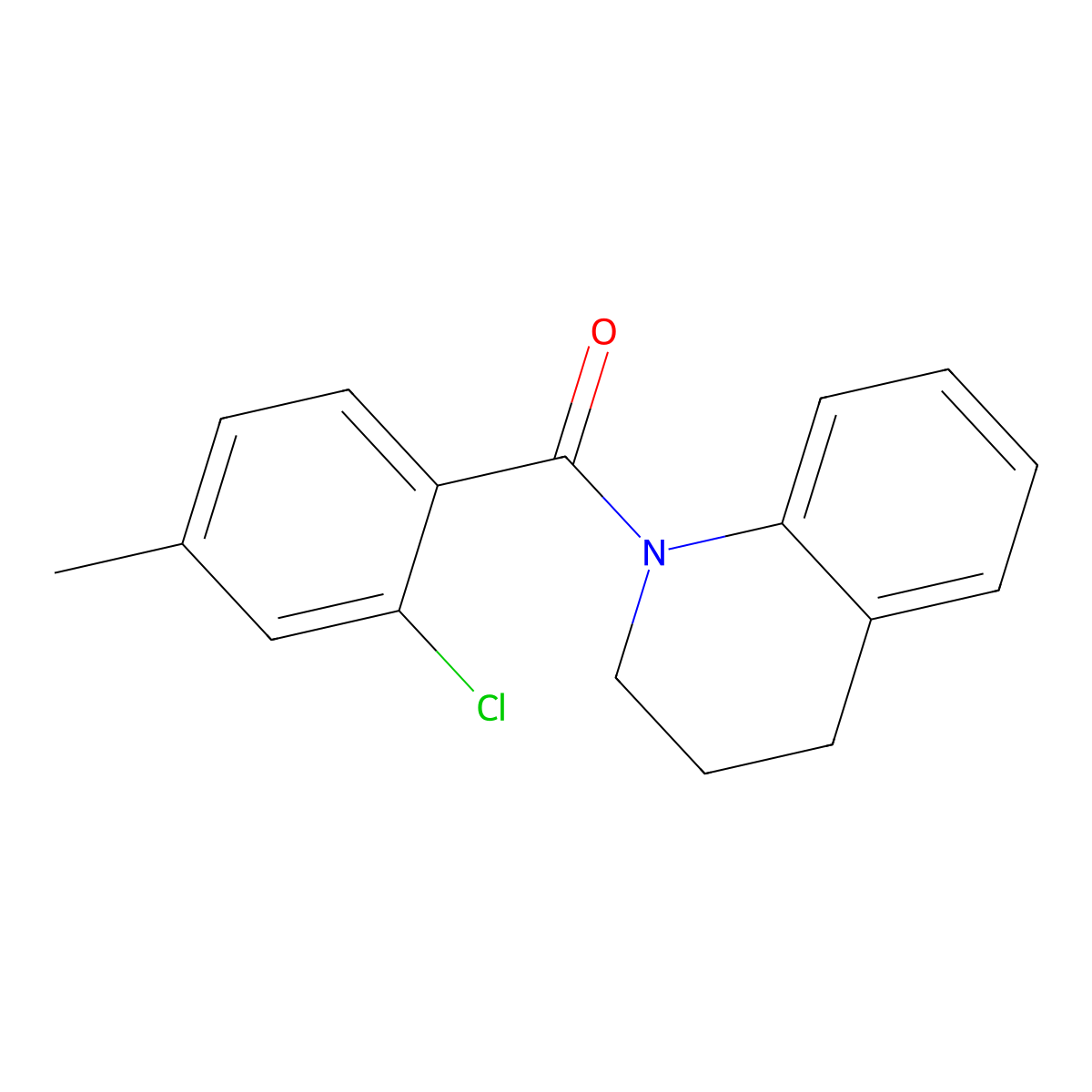 (2-chloro-4-methylphenyl)(3,4-dihydroquinolin-1(2H)-yl)methanone molecular structure, CAS 430458-91-6