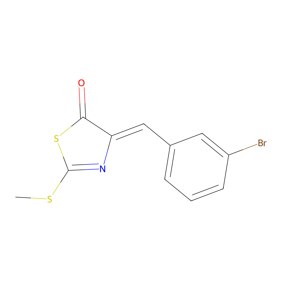 (Z)-4-(3-Bromobenzylidene)-2-(methylthio)thiazol-5(4H)-one molecular structure, CAS 430458-93-8