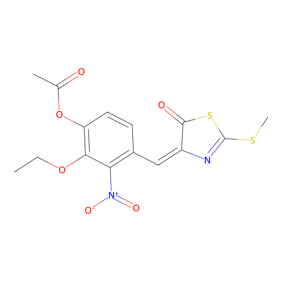 4-[[4-(Acetyloxy)-3-ethoxy-2-nitrophenyl]methylene]-2-(methylthio)-5(4H)-thiazolone molecular structure, CAS 430458-94-9