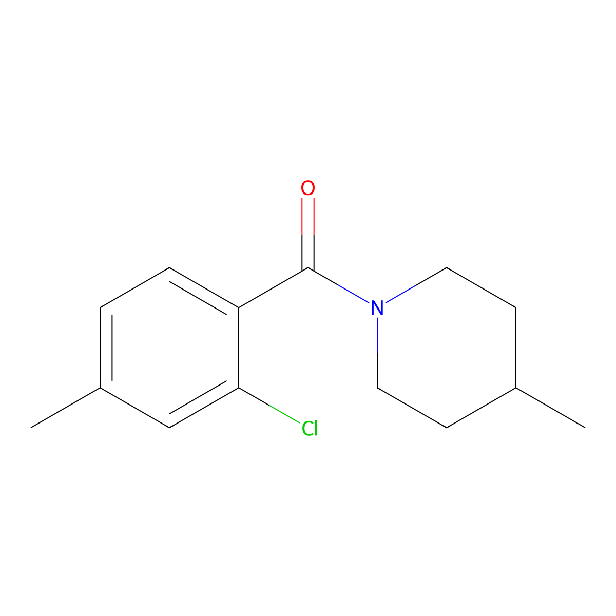 (2-Chloro-4-methylphenyl)(4-methyl-1-piperidinyl)methanone molecular structure, CAS 430458-97-2
