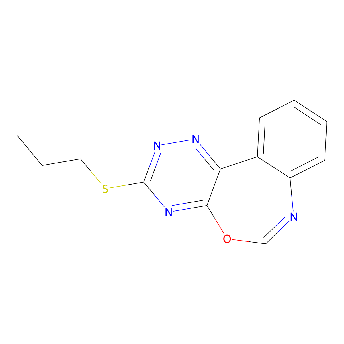 3-(Propylthio)[1,2,4]triazino[5,6-d][3,1]benzoxazepine molecular structure, CAS 430459-10-2