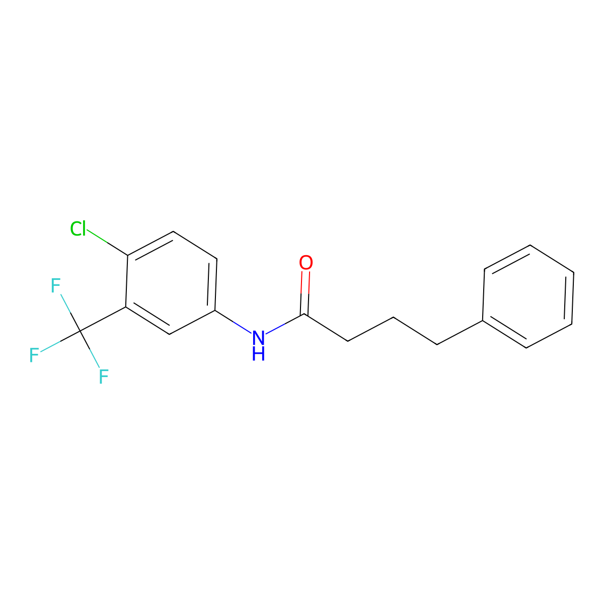 N-[4-chloro-3-(trifluoromethyl)phenyl]-4-phenylbutanamide molecular structure, CAS 430459-17-9