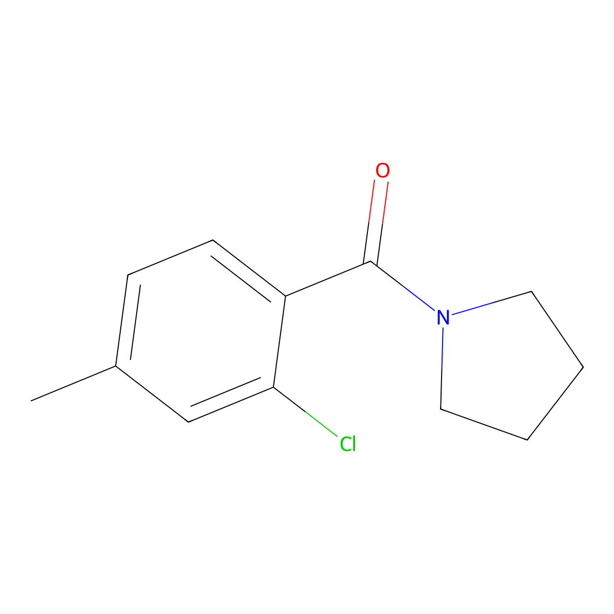 (2-Chloro-4-methylphenyl)(pyrrolidin-1-yl)methanone molecular structure, CAS 430459-25-9