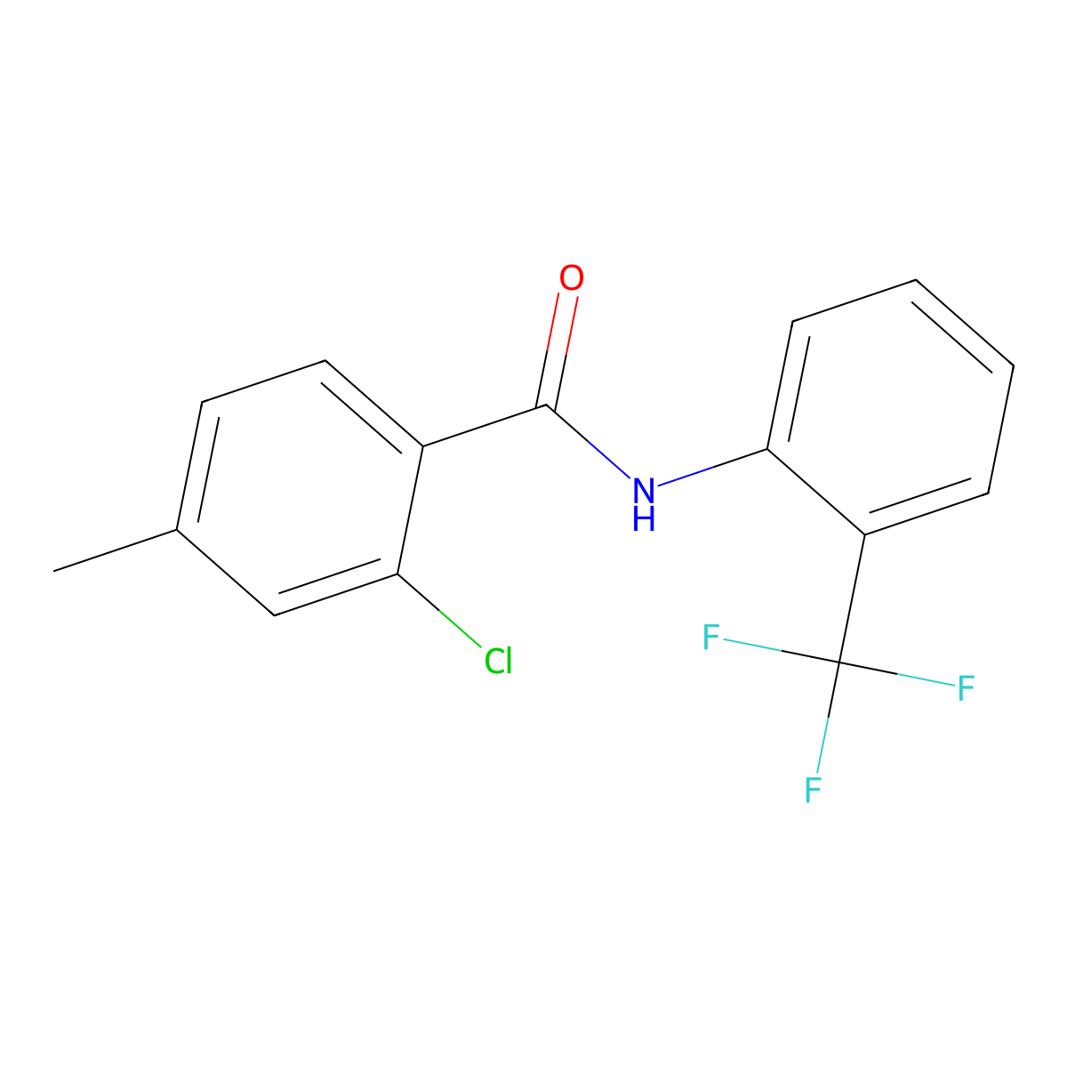 2-chloro-4-methyl-N-[2-(trifluoromethyl)phenyl]benzamide molecular structure, CAS 430459-32-8