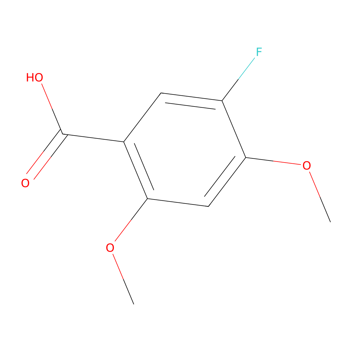 5-Fluoro-2,4-dimethoxybenzoic acid molecular structure, CAS 430459-35-1
