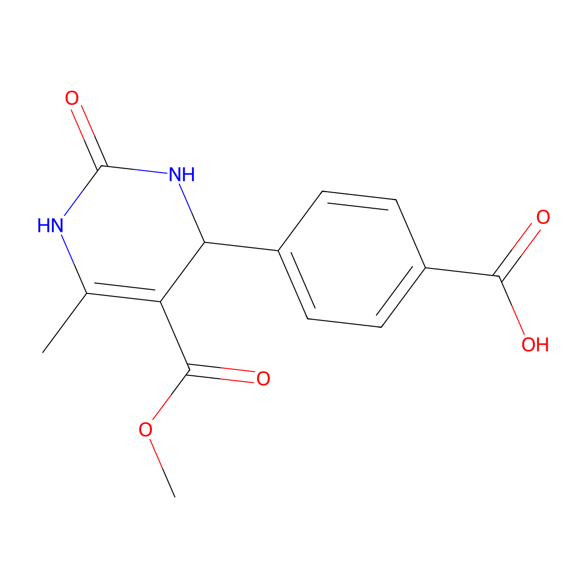 4-(5-(Methoxycarbonyl)-6-methyl-2-oxo-1,2,3,4-tetrahydropyrimidin-4-yl)benzoic acid molecular structure, CAS 430459-49-7