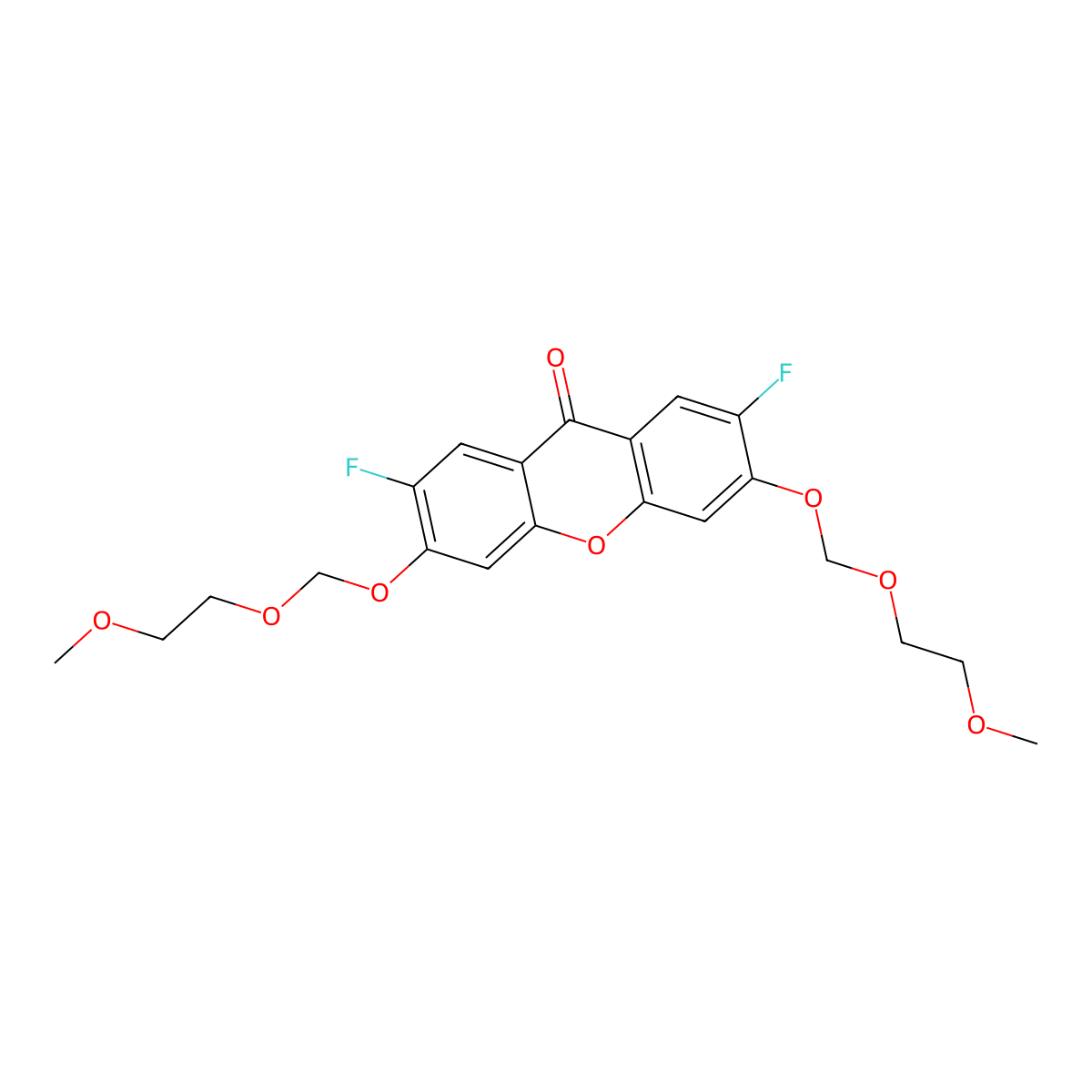 2,7-Difluoro-3,6-bis[(2-methoxyethoxy)methoxy]-9h-xanthen-9-one molecular structure, CAS 430459-53-3