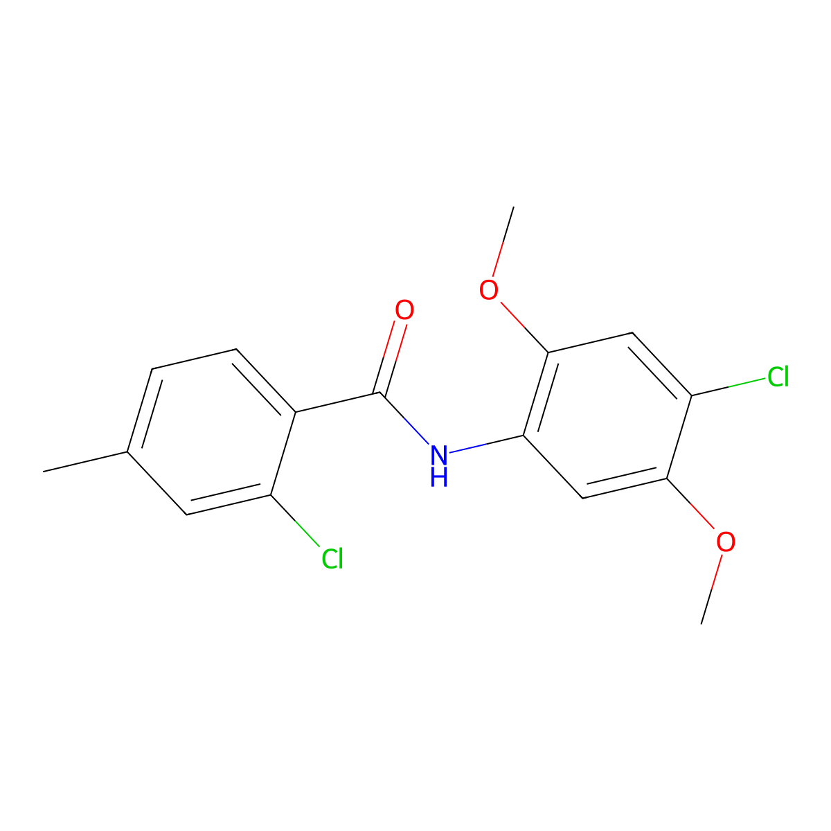 2-chloro-N-(4-chloro-2,5-dimethoxyphenyl)-4-methylbenzamide molecular structure, CAS 430459-56-6