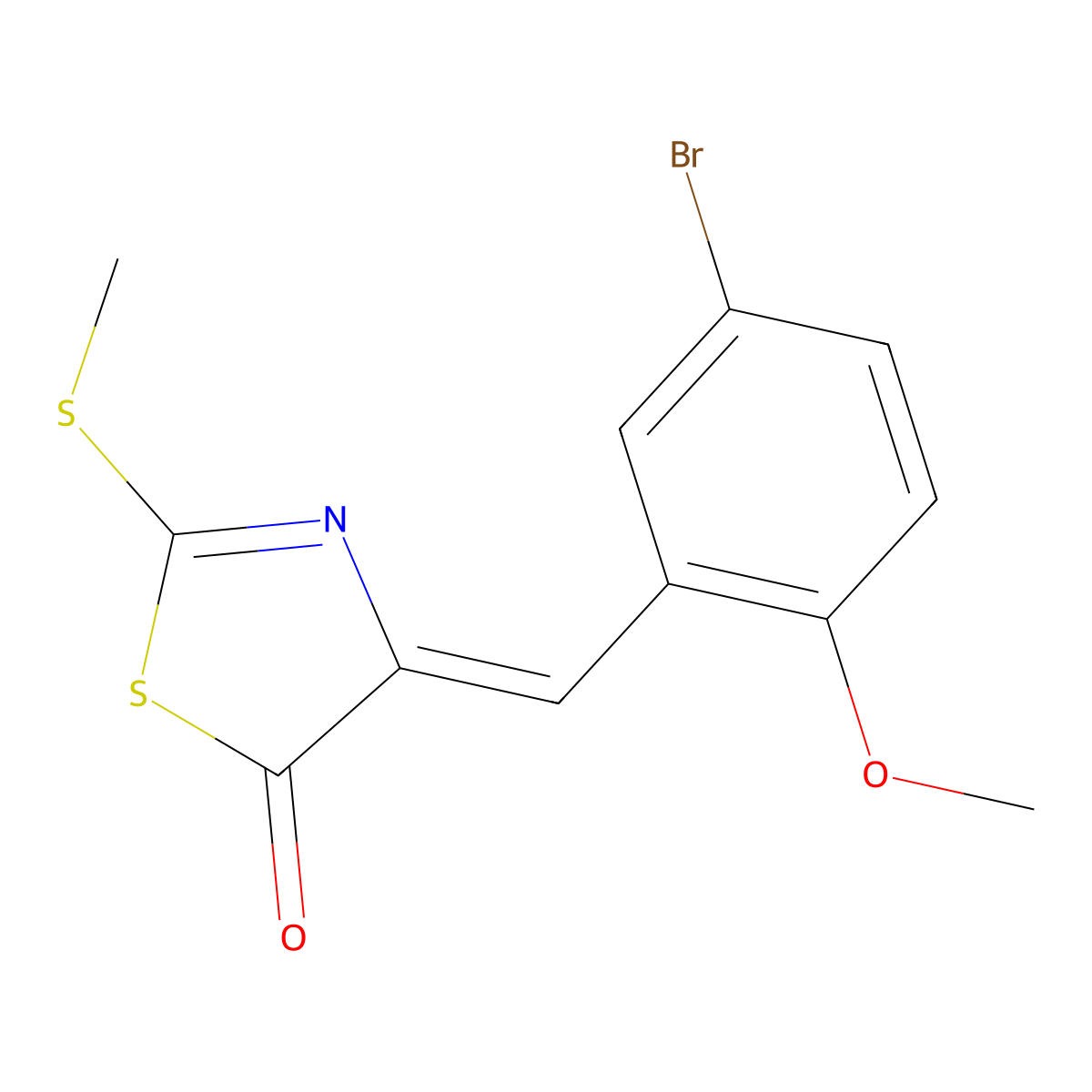 (4Z)-4-(5-Bromo-2-methoxybenzylidene)-2-(methylthio)-1,3-thiazol-5(4H)-one molecular structure, CAS 430459-57-7
