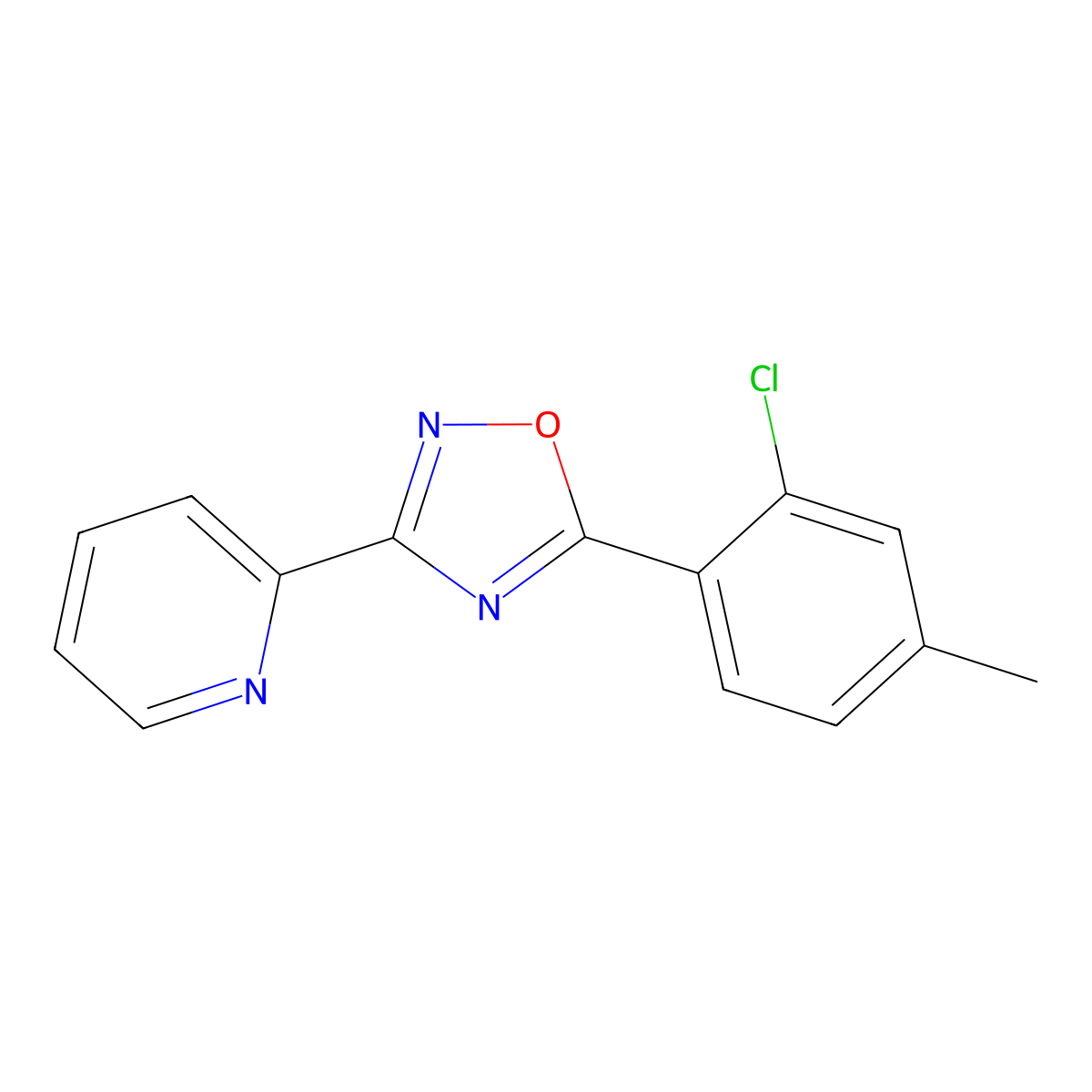 2-[5-(2-Chloro-4-methylphenyl)-1,2,4-oxadiazol-3-yl]pyridine molecular structure, CAS 430459-69-1