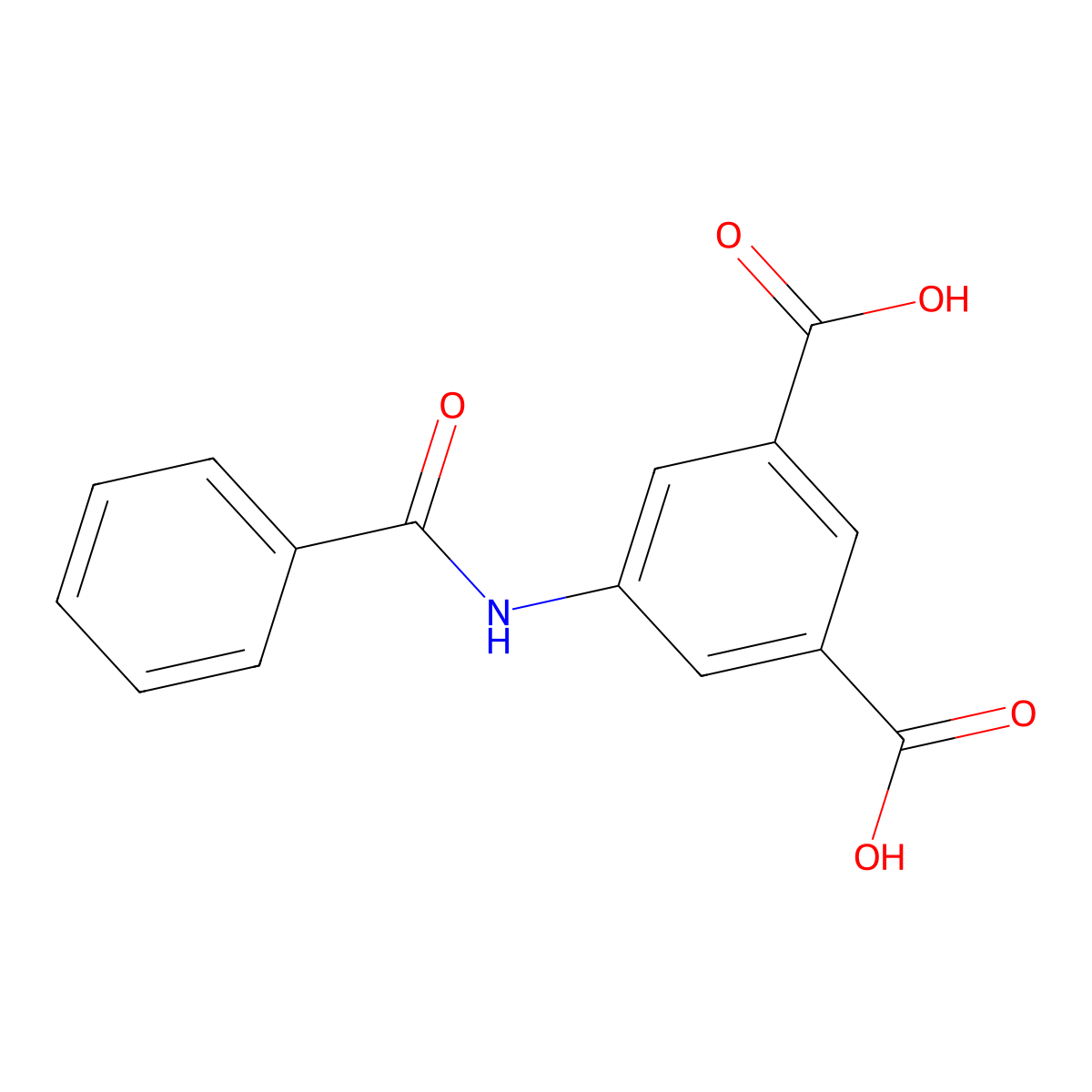 5-(Phenylcarbonylamino)benzene-1,3-dicarboxylic acid molecular structure, CAS 43046-85-1