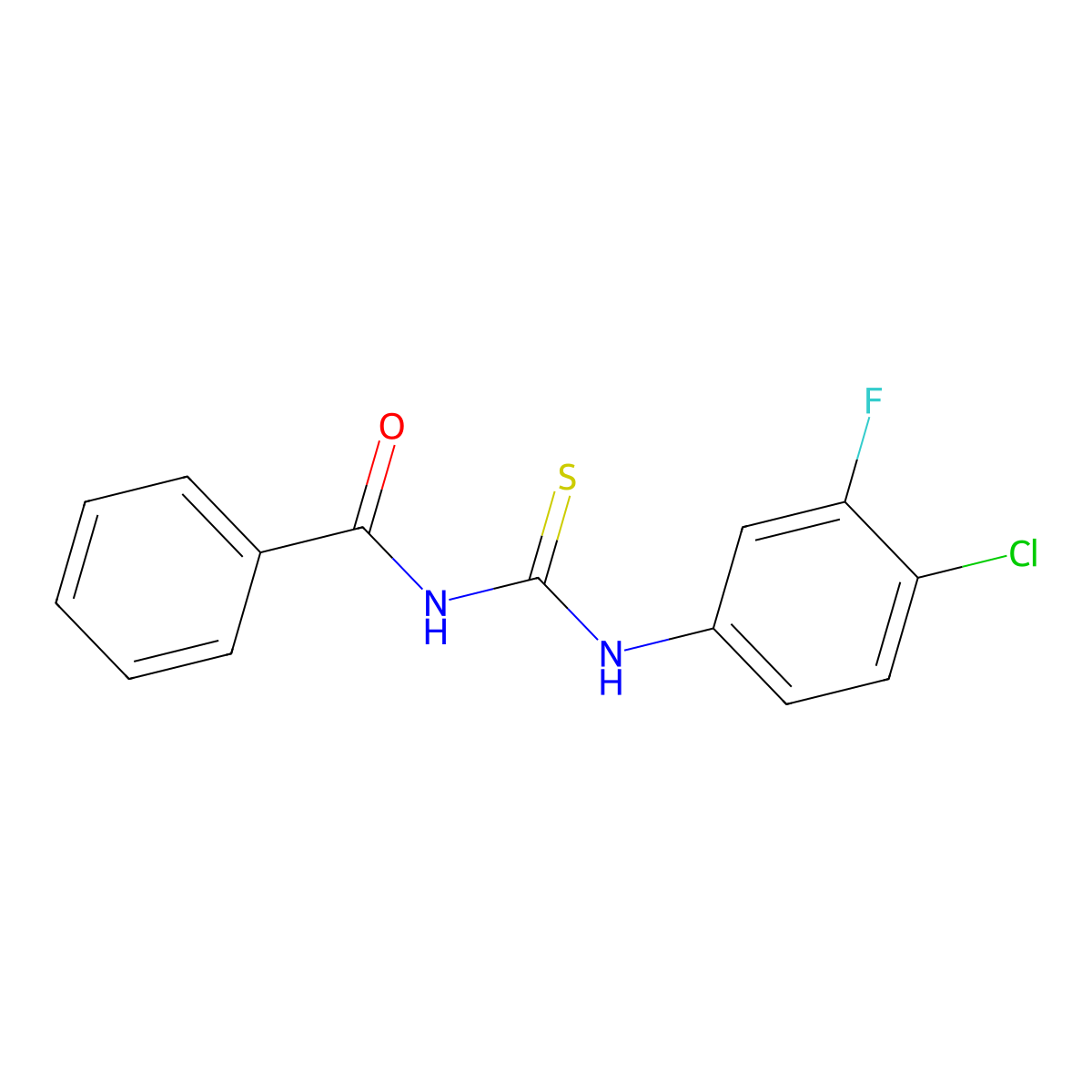 N-((4-chloro-3-fluorophenyl)carbamothioyl)benzamide molecular structure, CAS 430460-11-0