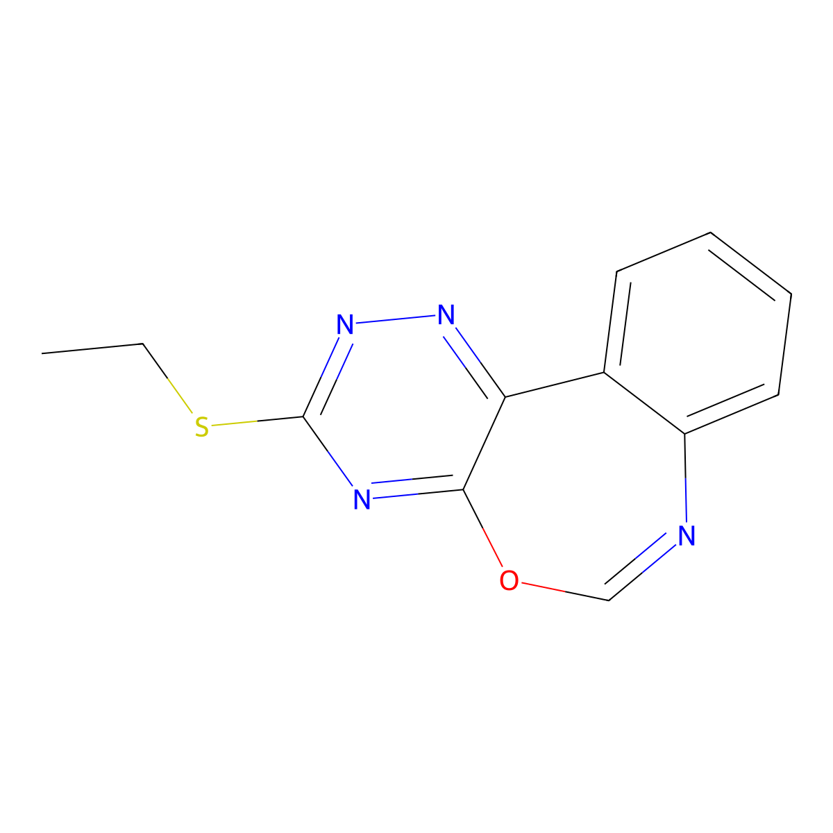 3-(Ethylthio)[1,2,4]triazino[5,6-d][3,1]benzoxazepine molecular structure, CAS 430460-17-6