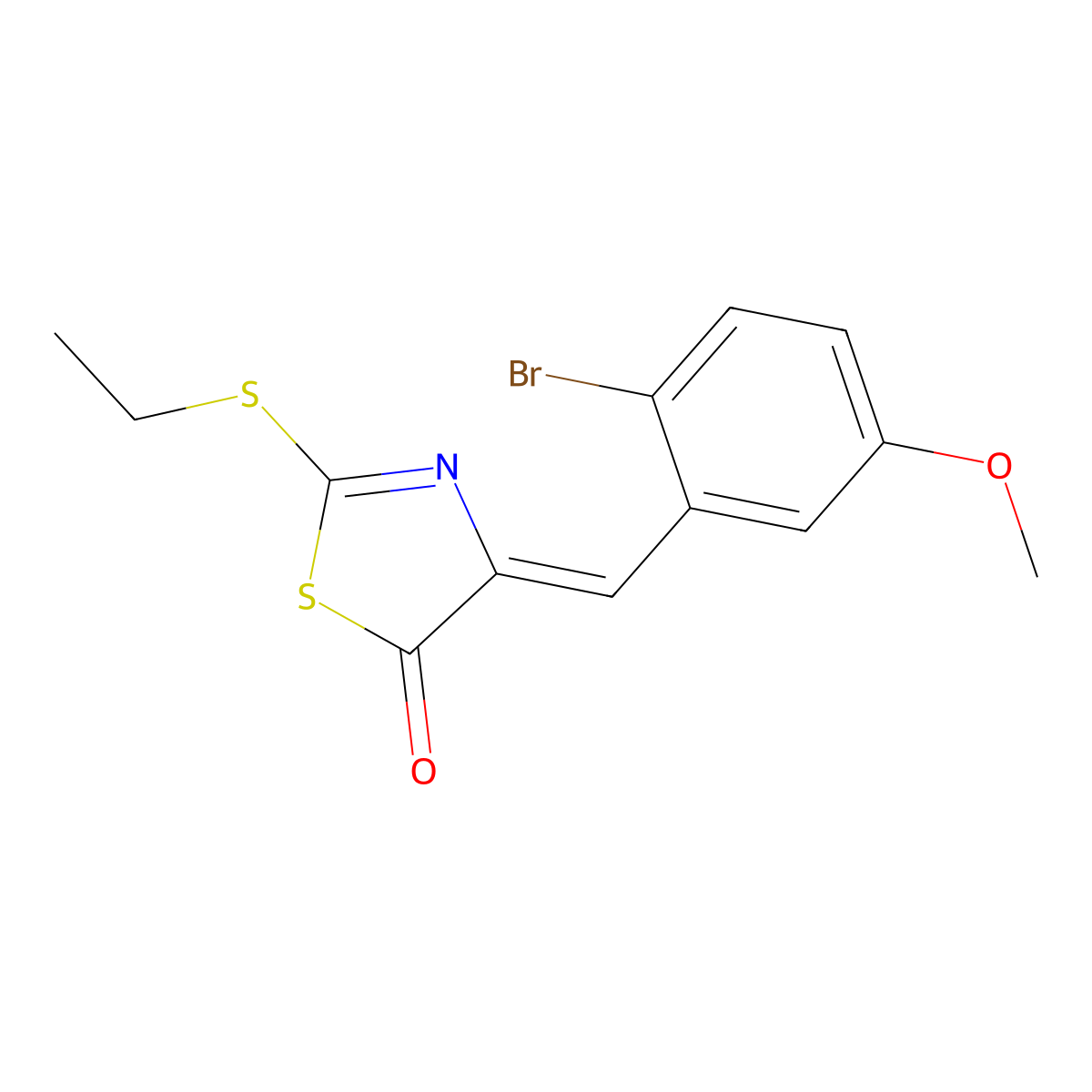 4-[(2-Bromo-5-methoxyphenyl)methylene]-2-(ethylthio)-5(4H)-thiazolone molecular structure, CAS 430460-21-2
