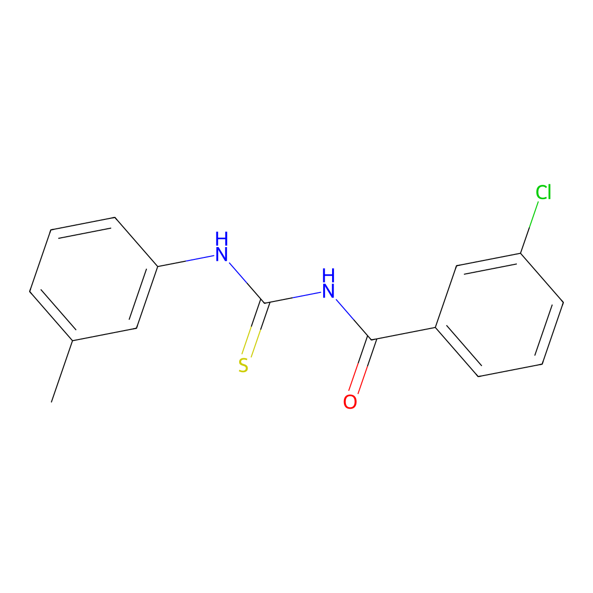 3-chloro-N-[(3-methylphenyl)carbamothioyl]benzamide molecular structure, CAS 430460-34-7