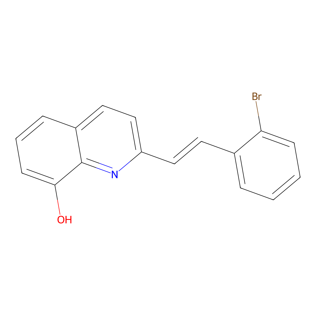 2-[(E)-2-(2-bromophenyl)vinyl]quinolin-8-ol molecular structure, CAS 430460-55-2