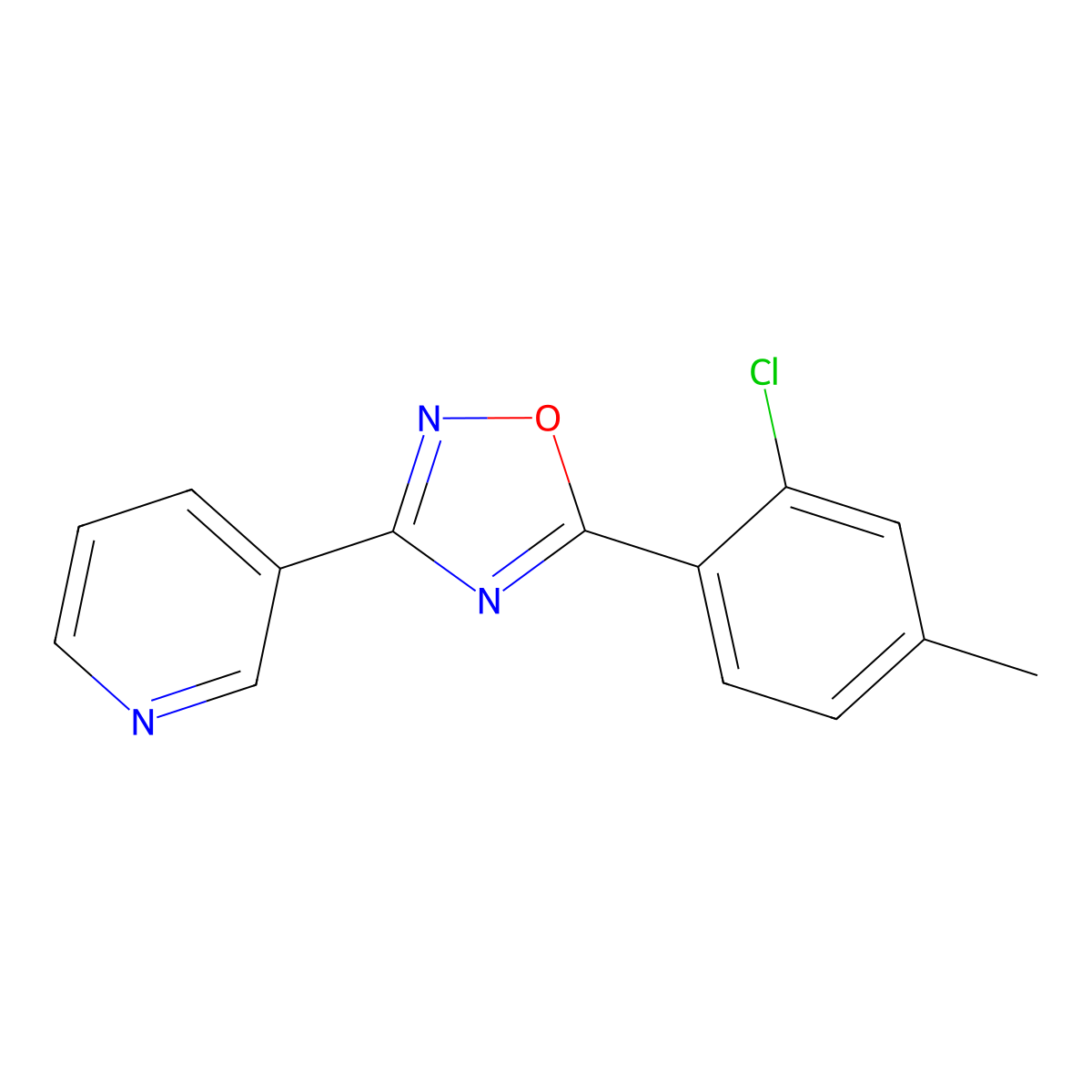 3-[5-(2-Chloro-4-methylphenyl)-1,2,4-oxadiazol-3-yl]pyridine molecular structure, CAS 430460-66-5