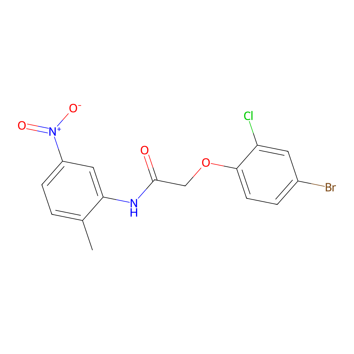 2-(4-bromo-2-chlorophenoxy)-N-(2-methyl-5-nitrophenyl)acetamide molecular structure, CAS 430461-04-4