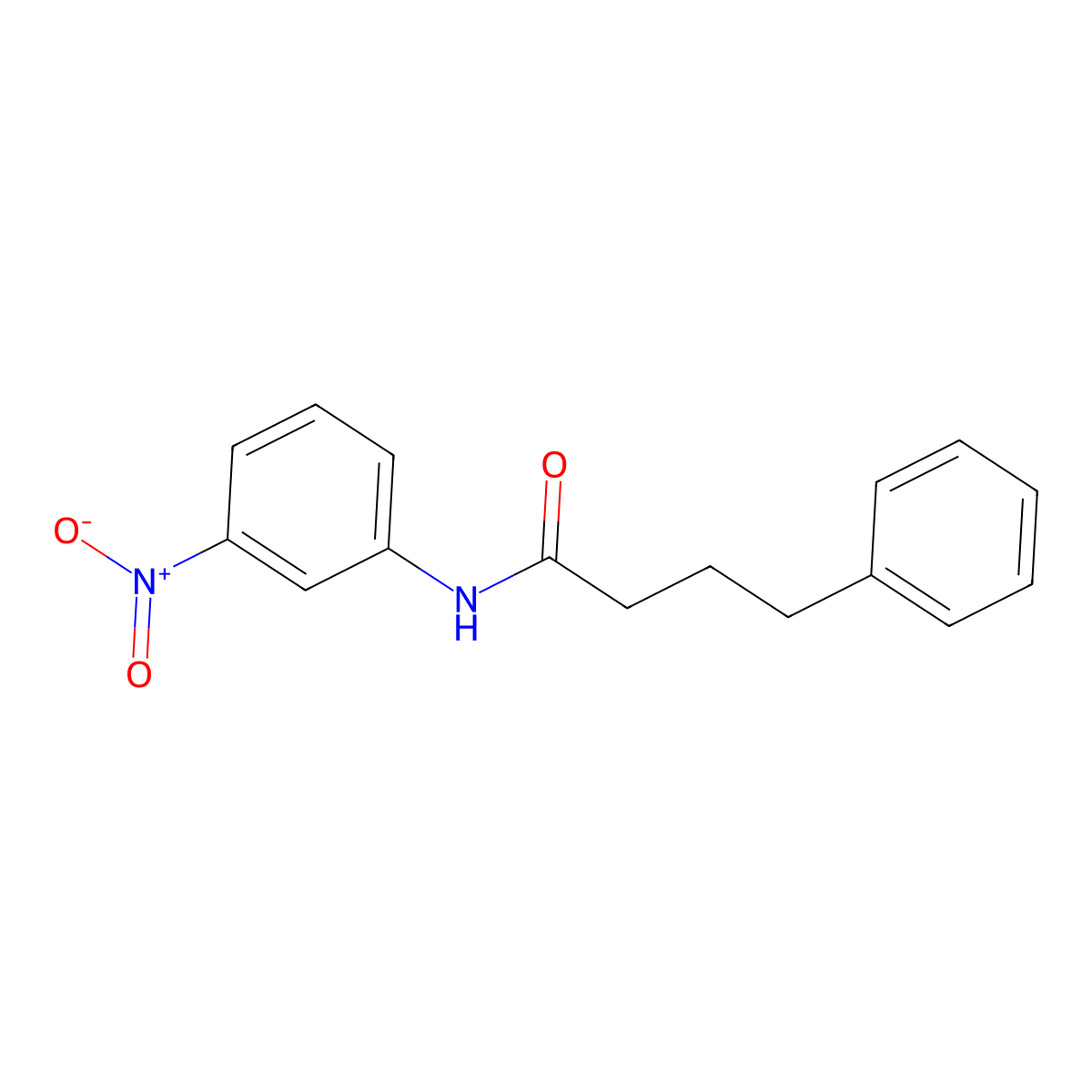 N-(3-nitrophenyl)-4-phenylbutanamide molecular structure, CAS 430461-55-5