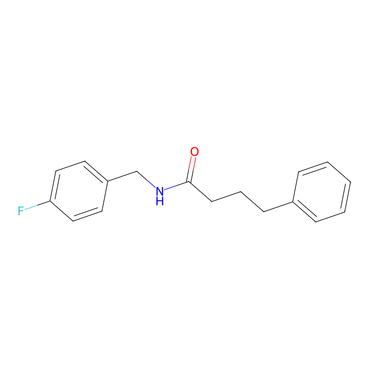 N-(4-fluorobenzyl)-4-phenylbutanamide molecular structure, CAS 430461-83-9