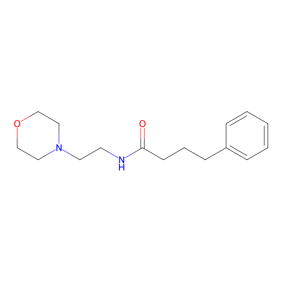 N-(2-morpholin-4-ylethyl)-4-phenylbutanamide molecular structure, CAS 430462-08-1