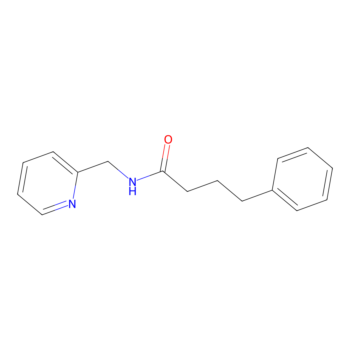 4-phenyl-N-(pyridin-2-ylmethyl)butanamide molecular structure, CAS 430462-65-0