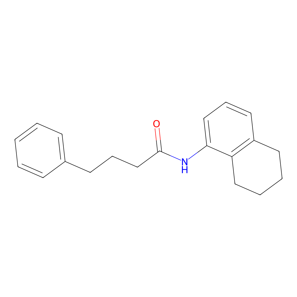 4-phenyl-N-(5,6,7,8-tetrahydronaphthalen-1-yl)butanamide molecular structure, CAS 430462-68-3