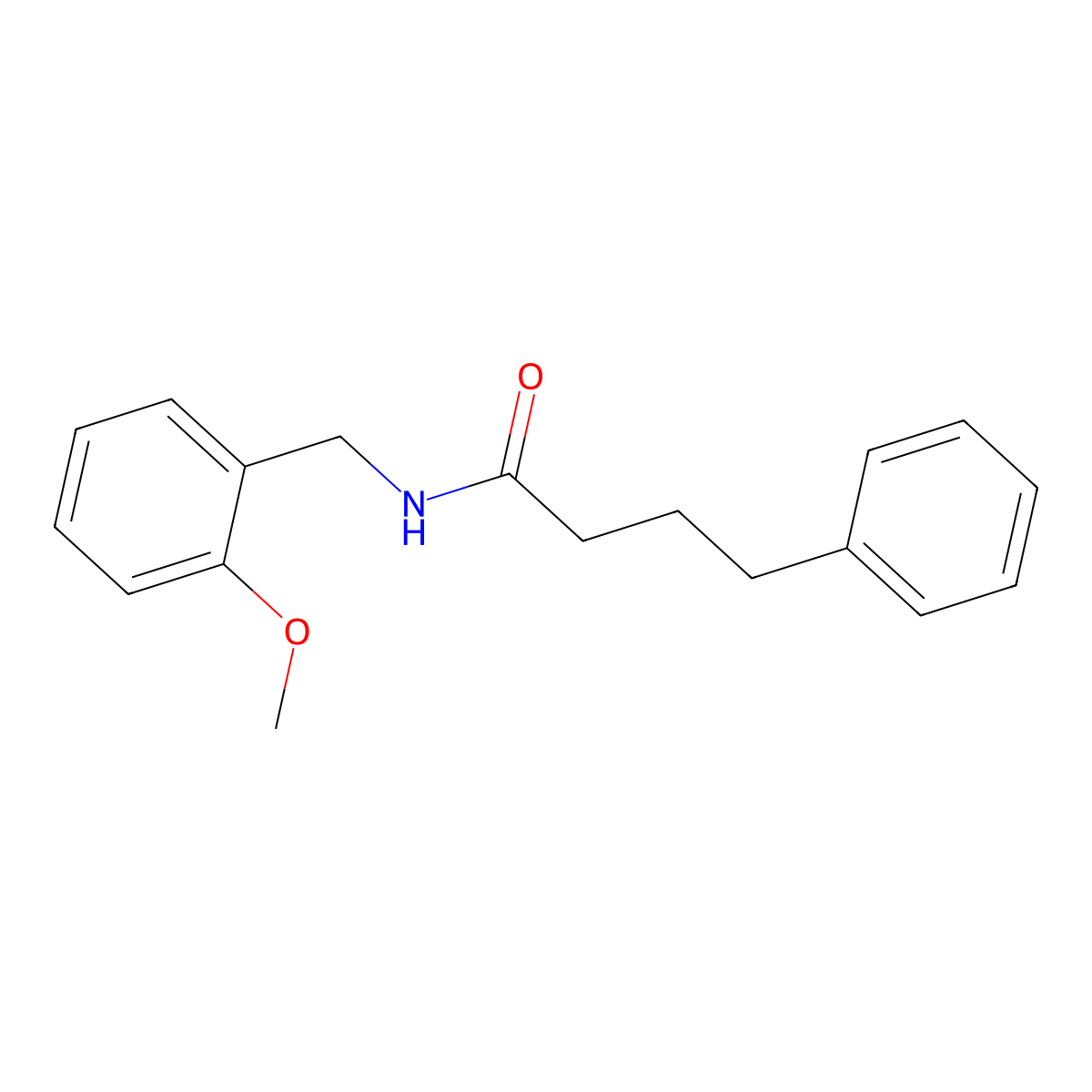 N-(2-methoxybenzyl)-4-phenylbutanamide molecular structure, CAS 430462-80-9