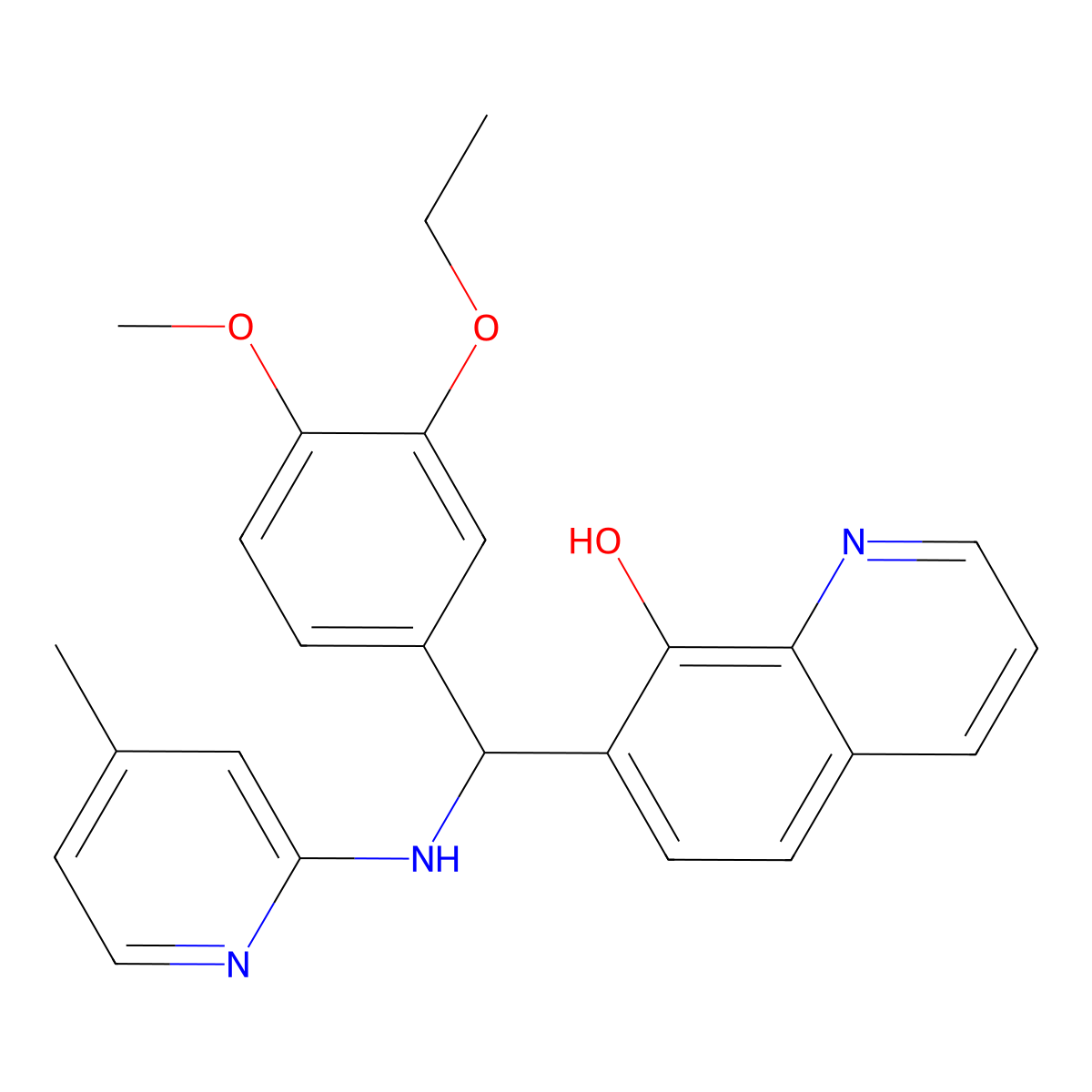 7-[(3-Ethoxy-4-methoxyphenyl)-[(4-methylpyridin-2-yl)amino]methyl]quinolin-8-ol molecular structure, CAS 430462-93-4