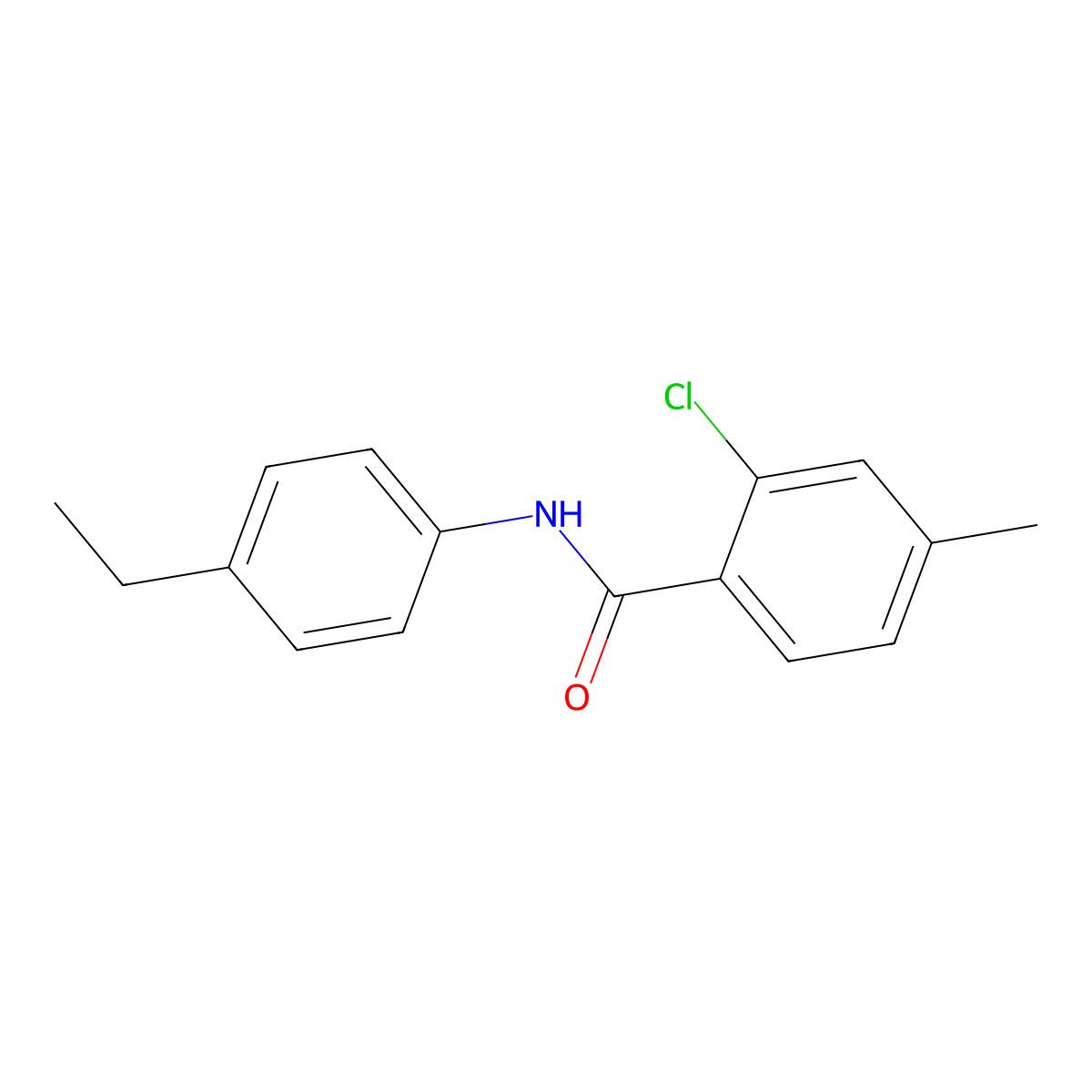 2-chloro-N-(4-ethylphenyl)-4-methylbenzamide molecular structure, CAS 430463-06-2