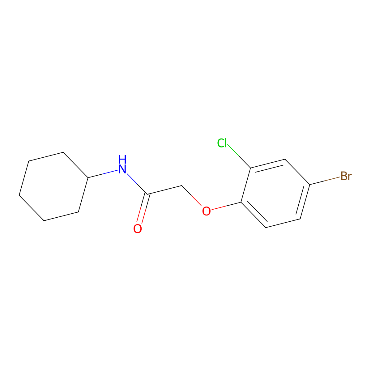 2-(4-bromo-2-chlorophenoxy)-N-cyclohexylacetamide molecular structure, CAS 430463-20-0