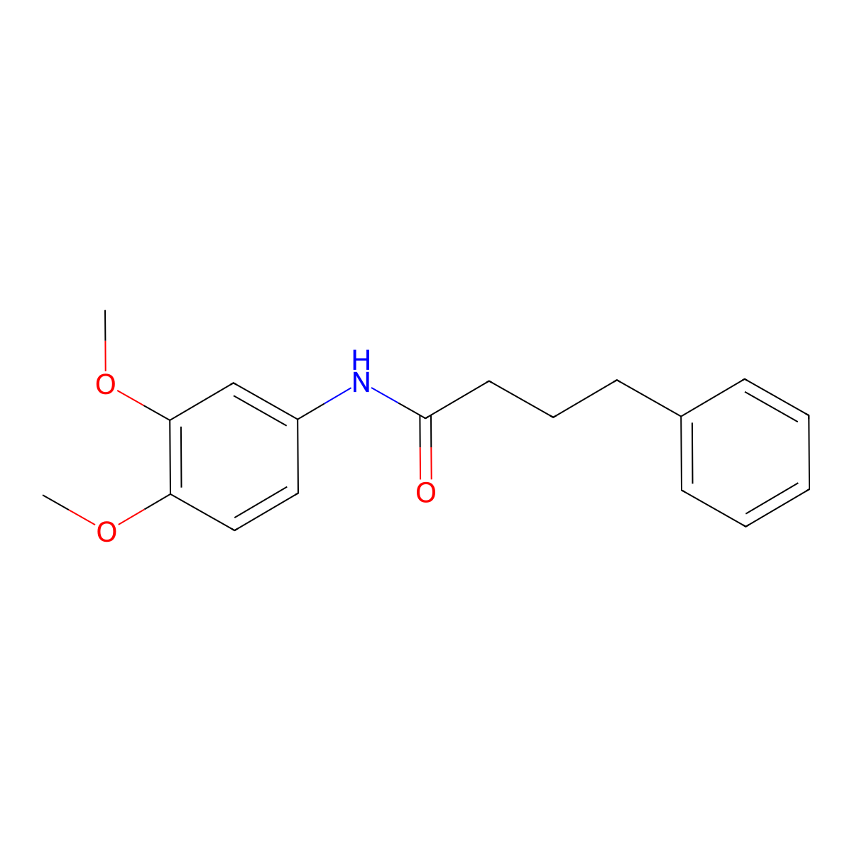 N-(3,4-dimethoxyphenyl)-4-phenylbutanamide molecular structure, CAS 430463-38-0