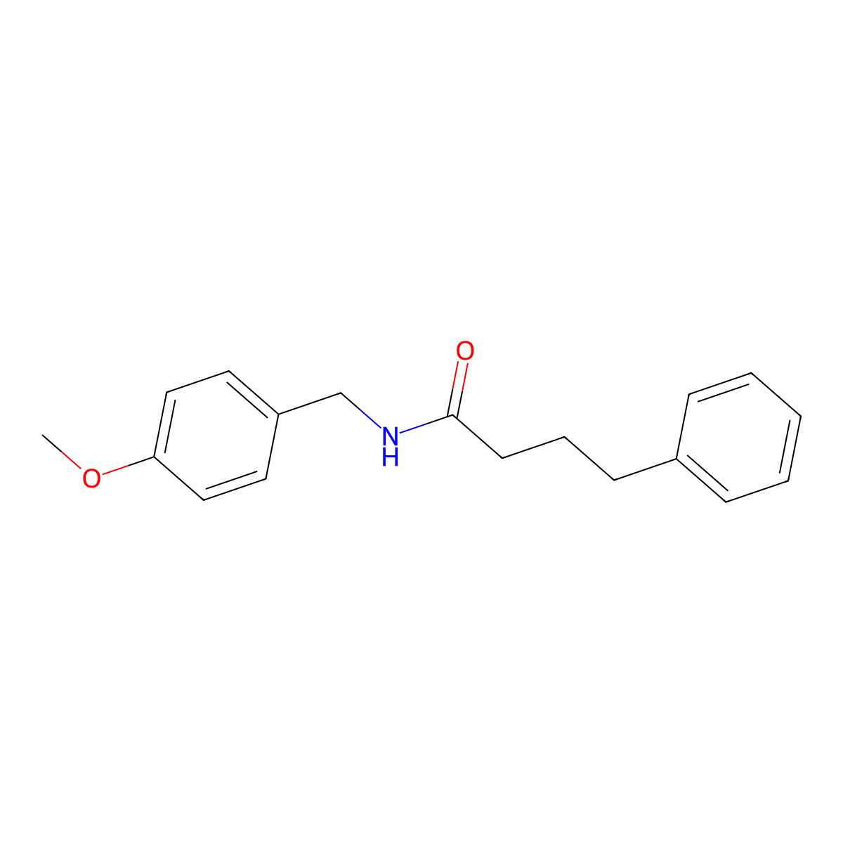 N-(4-methoxybenzyl)-4-phenylbutanamide molecular structure, CAS 430463-46-0