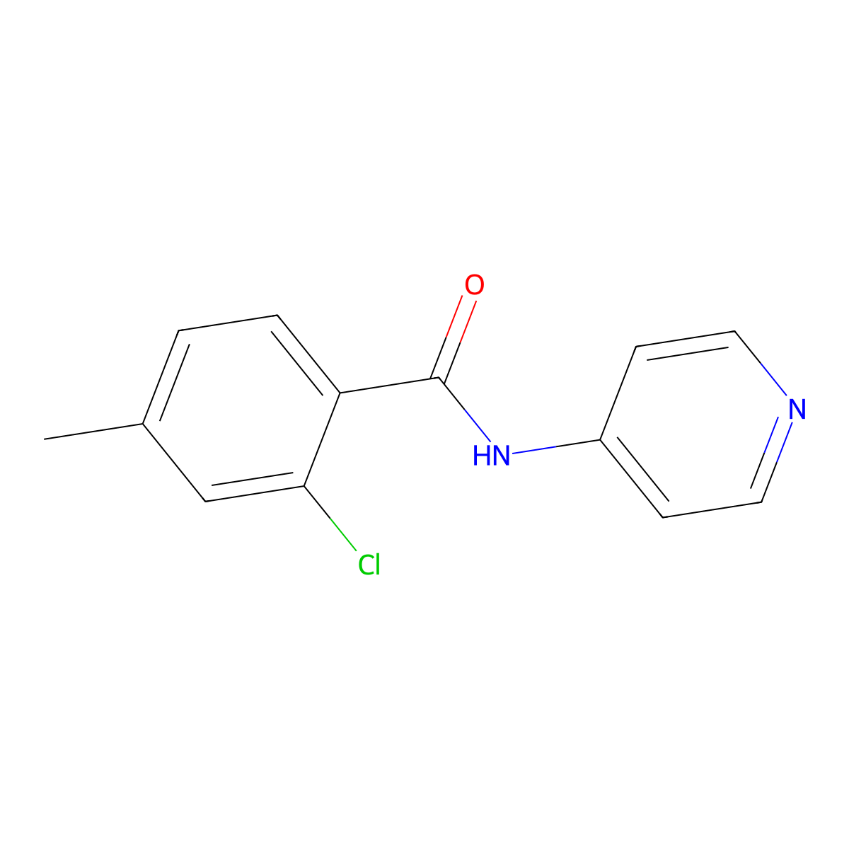 2-chloro-4-methyl-N-(pyridin-4-yl)benzamide molecular structure, CAS 430463-74-4