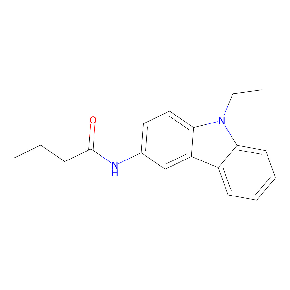 N-(9-ethyl-9H-carbazol-3-yl)butanamide molecular structure, CAS 430463-88-0