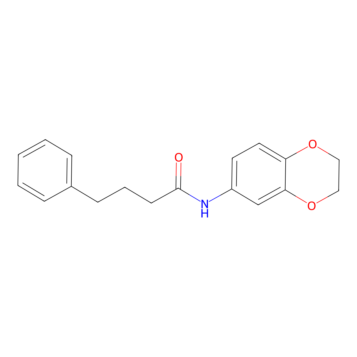 N-(2,3-dihydro-1,4-benzodioxin-6-yl)-4-phenylbutanamide molecular structure, CAS 430463-93-7