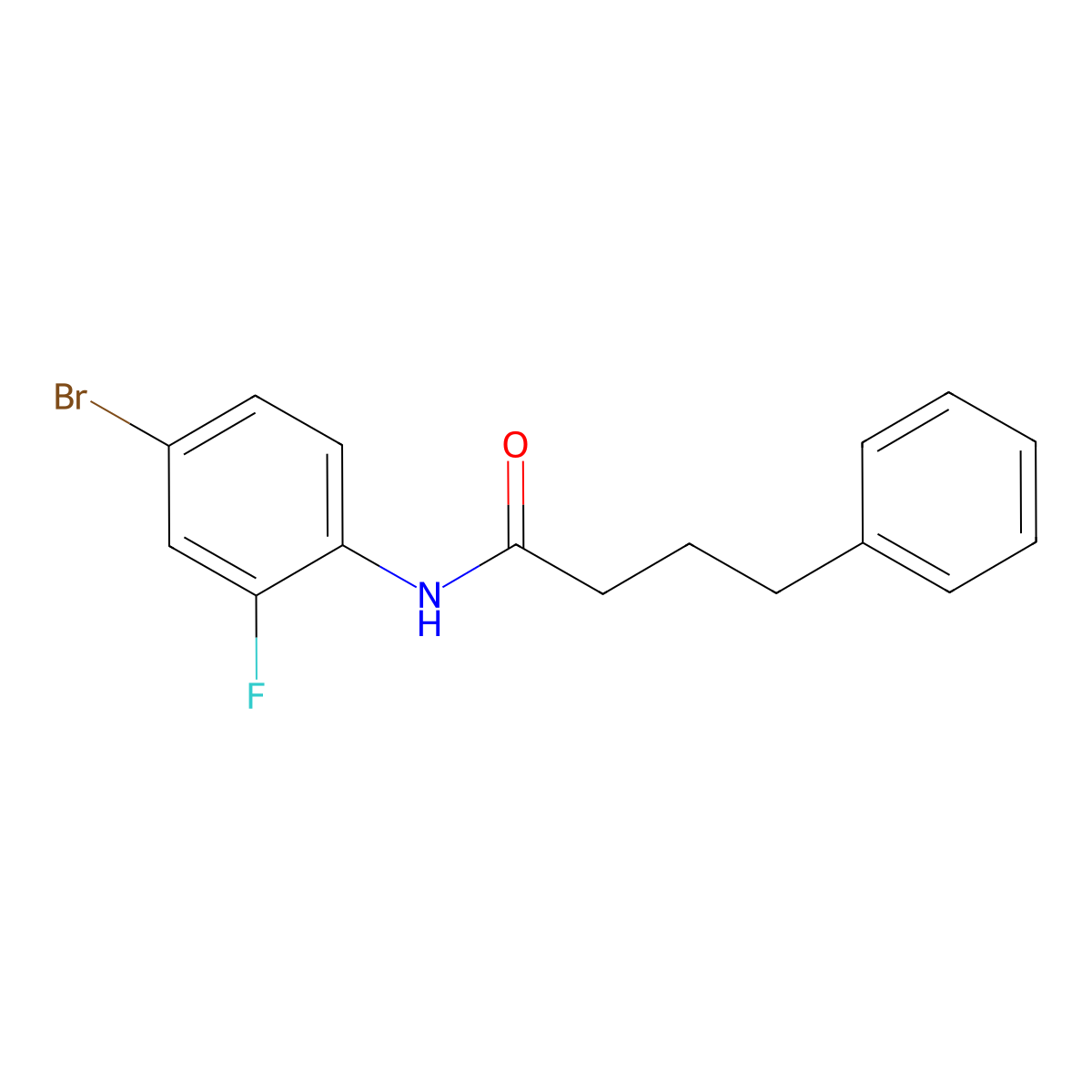 N-(4-bromo-2-fluorophenyl)-4-phenylbutanamide molecular structure, CAS 430463-95-9