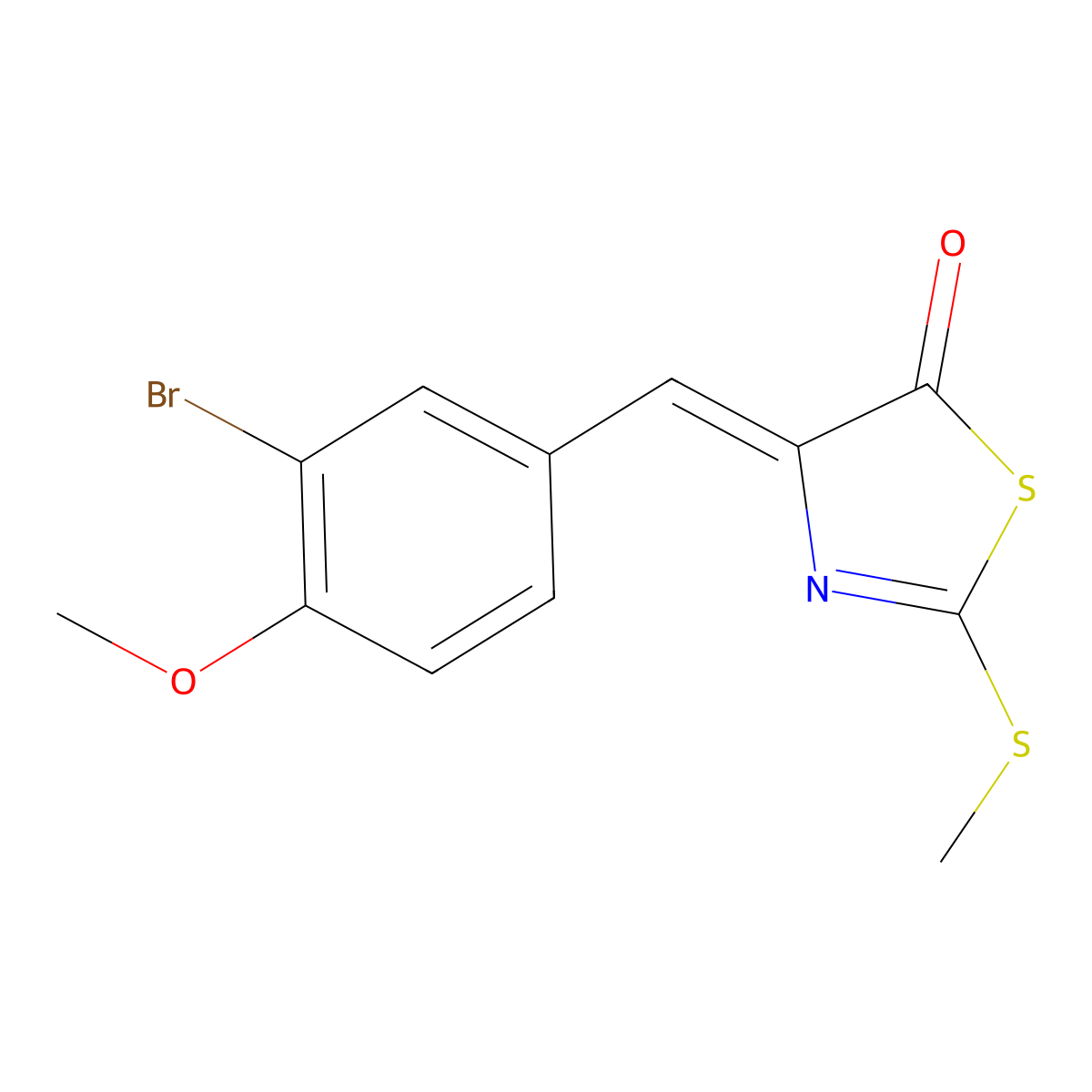 (Z)-4-(3-Bromo-4-methoxybenzylidene)-2-(methylthio)thiazol-5(4H)-one molecular structure, CAS 430464-08-7