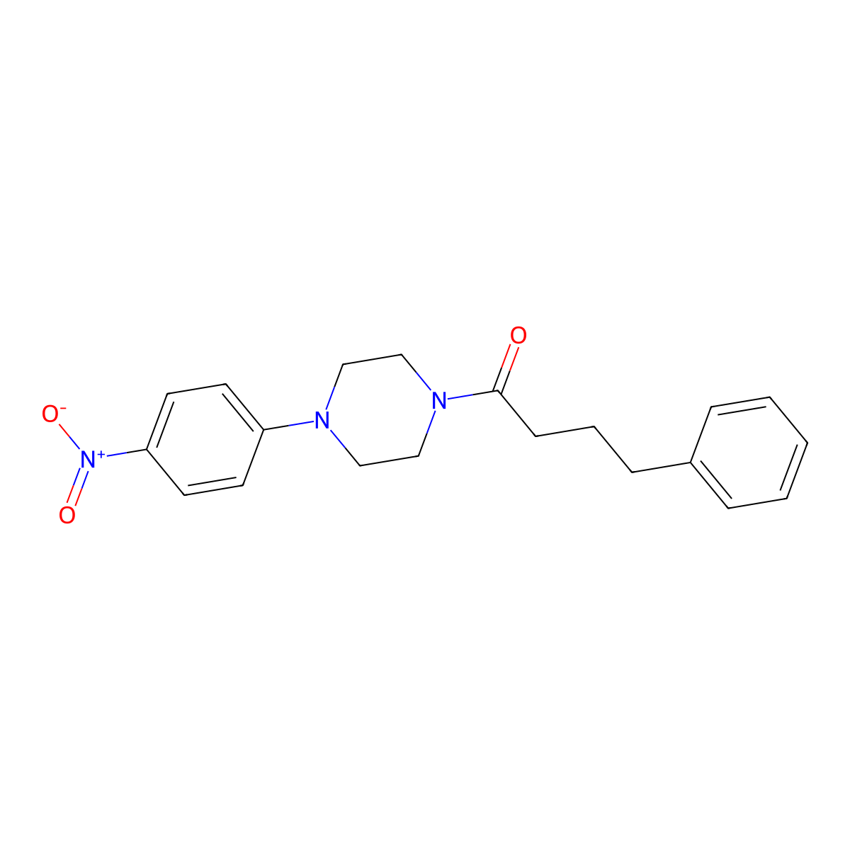 1-[4-(4-Nitrophenyl)piperazin-1-yl]-4-phenylbutan-1-one molecular structure, CAS 430464-27-0