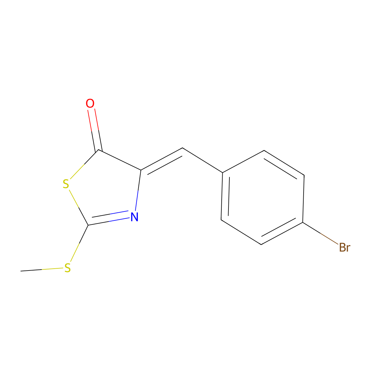 (Z)-4-(4-Bromobenzylidene)-2-(methylthio)thiazol-5(4H)-one molecular structure, CAS 430464-36-1