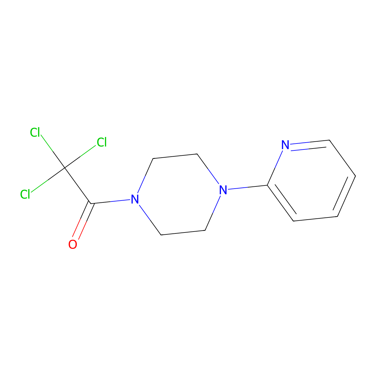 1-(2-Pyridinyl)-4-(trichloroacetyl)piperazine molecular structure, CAS 430464-37-2