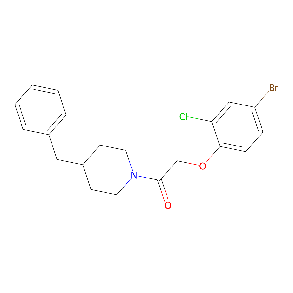 1-(4-Benzylpiperidin-1-yl)-2-(4-bromo-2-chlorophenoxy)ethanone molecular structure, CAS 430464-58-7