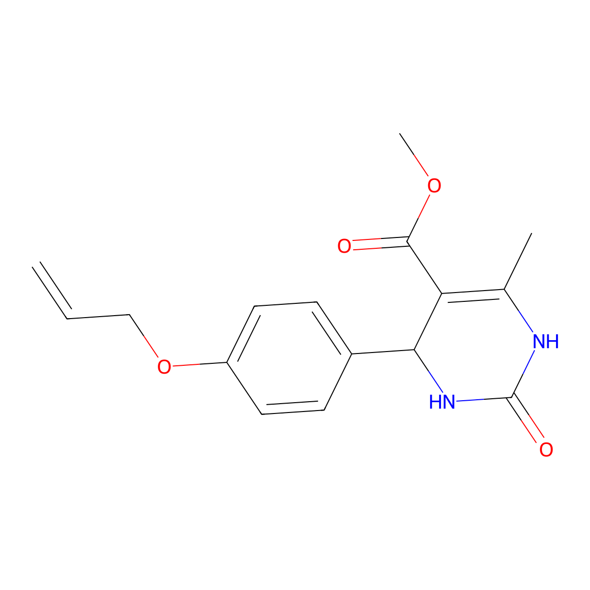Methyl 6-methyl-2-oxo-4-[4-(prop-2-en-1-yloxy)phenyl]-1,2,3,4-tetrahydropyrimidine-5-carboxylate molecular structure, CAS 430465-23-9