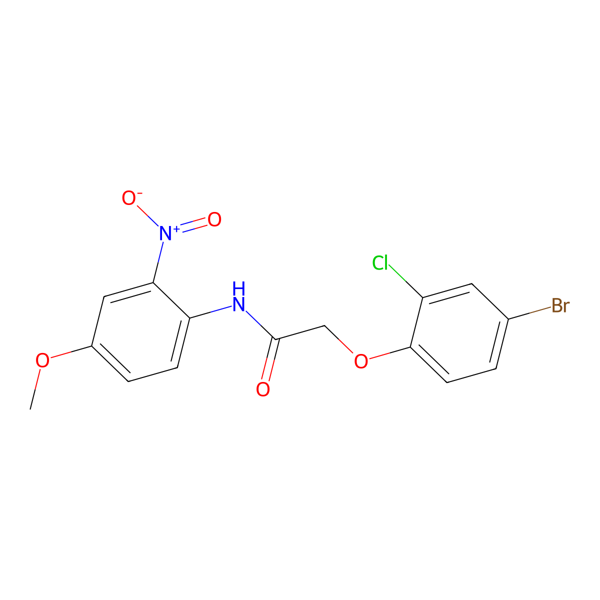 2-(4-bromo-2-chlorophenoxy)-N-(4-methoxy-2-nitrophenyl)acetamide molecular structure, CAS 430465-33-1