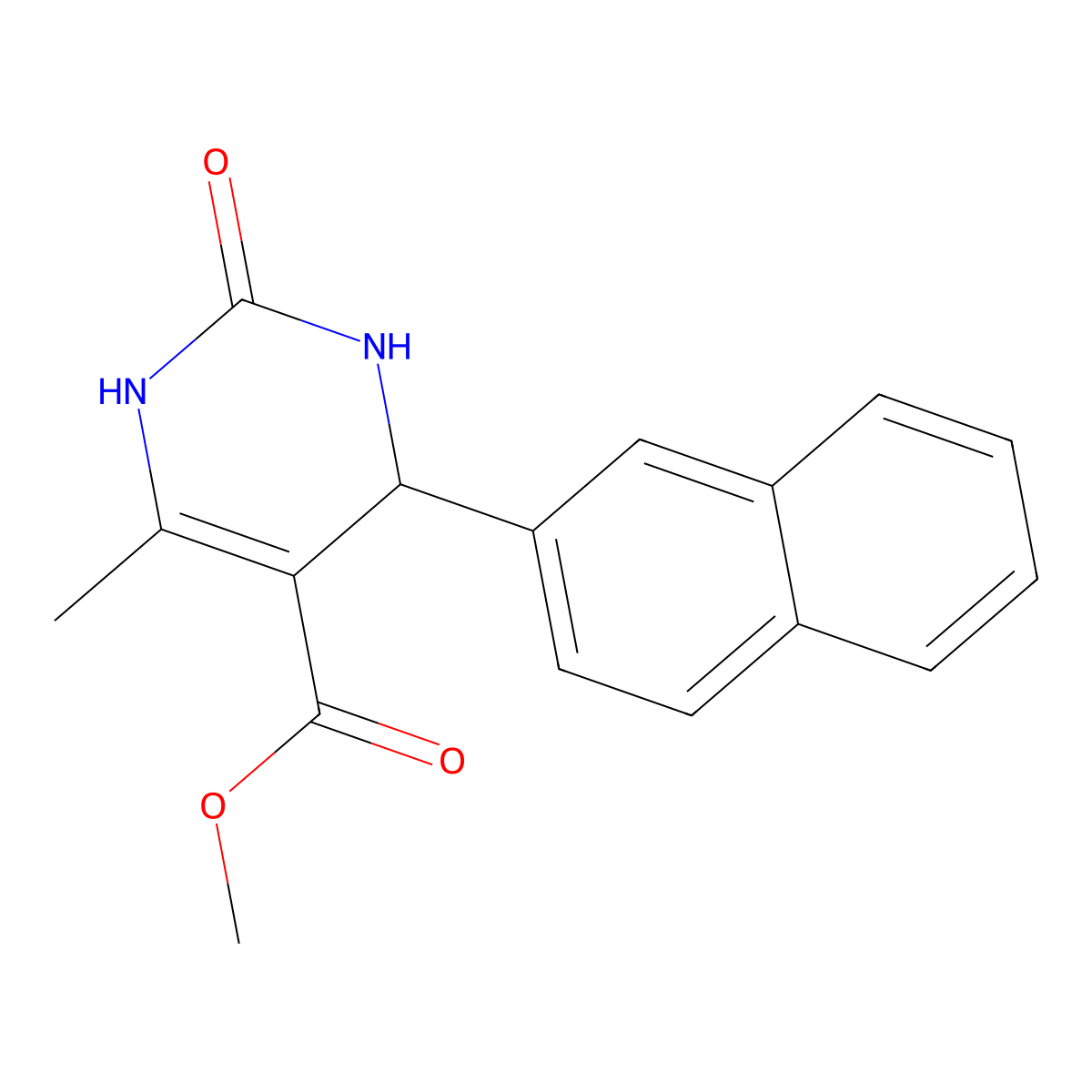 Methyl 6-methyl-4-(naphthalen-2-yl)-2-oxo-1,2,3,4-tetrahydropyrimidine-5-carboxylate molecular structure, CAS 430465-63-7