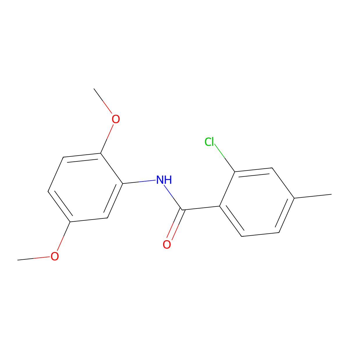 2-chloro-N-(2,5-dimethoxyphenyl)-4-methylbenzamide molecular structure, CAS 430465-72-8