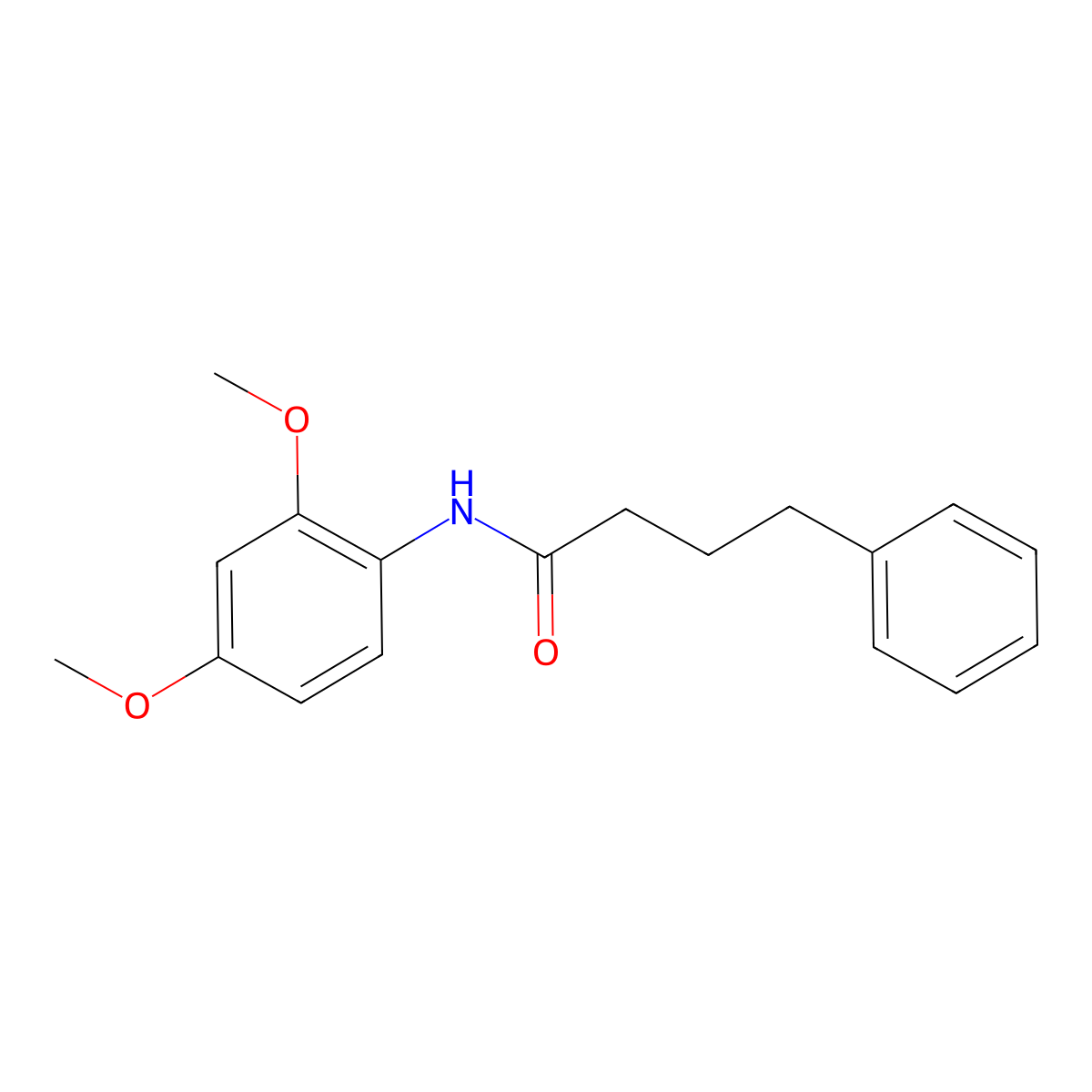 N-(2,4-dimethoxyphenyl)-4-phenylbutanamide molecular structure, CAS 430465-93-3