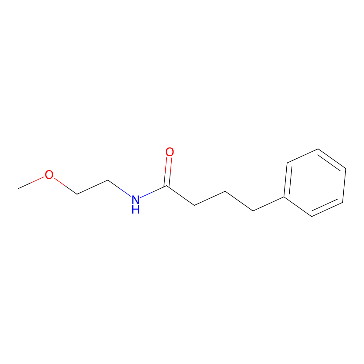 N-(2-methoxyethyl)-4-phenylbutanamide molecular structure, CAS 430467-51-9