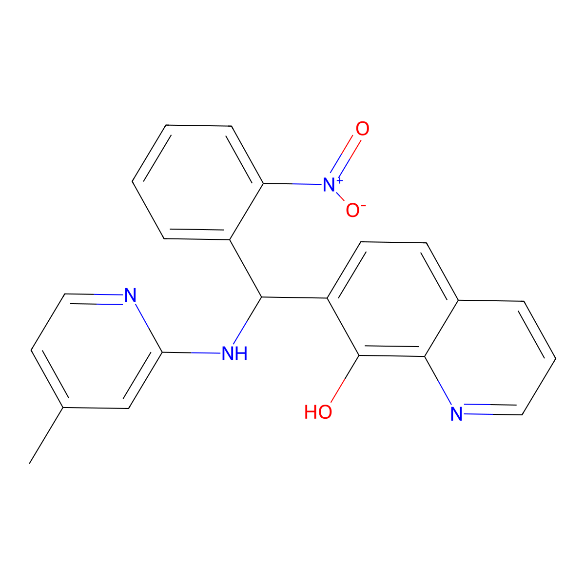 7-[[(4-Methylpyridin-2-yl)amino]-(2-nitrophenyl)methyl]quinolin-8-ol molecular structure, CAS 430467-63-3